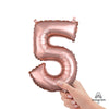 16 inch NUMBER 5 - ANAGRAM - ROSE GOLD (AIR - FILL ONLY) - LA Balloons
