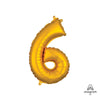 16 inch NUMBER 6 - ANAGRAM - GOLD (AIR - FILL ONLY) - LA Balloons