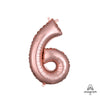 16 inch NUMBER 6 - ANAGRAM - ROSE GOLD (AIR - FILL ONLY) - LA Balloons