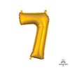 16 inch NUMBER 7 - ANAGRAM - GOLD (AIR - FILL ONLY) - LA Balloons