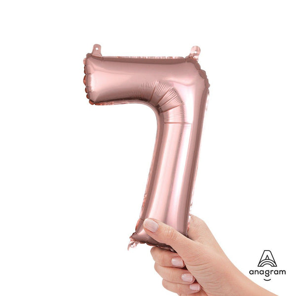 16 inch NUMBER 7 - ANAGRAM - ROSE GOLD (AIR - FILL ONLY) - LA Balloons