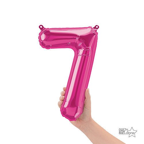 16 inch NUMBER 7 - NORTHSTAR - MAGENTA (AIR - FILL ONLY) - LA Balloons