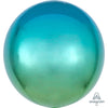 16 inch OMBRE BLUE & GREEN ORBZ - LA Balloons