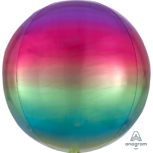 16 inch OMBRE RAINBOW ORBZ - LA Balloons