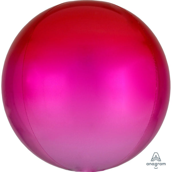 16 inch OMBRE RED & PINK ORBZ - LA Balloons