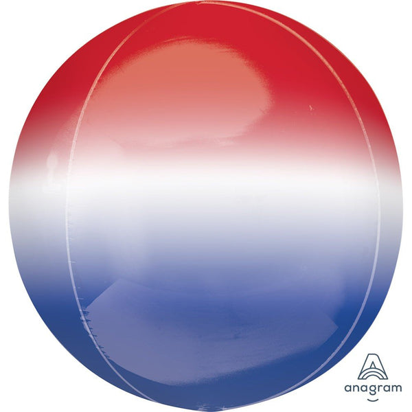 16 inch RED, WHITE & BLUE ORBZ - LA Balloons