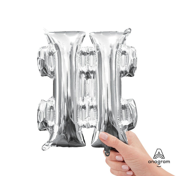 16 inch SYMBOL  - ANAGRAM - SILVER (AIR - FILL ONLY) - LA Balloons