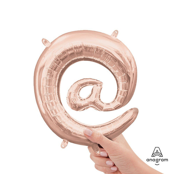16 inch SYMBOL @ - ANAGRAM - ROSE GOLD (AIR - FILL ONLY) - LA Balloons