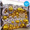 16 inch TRIANGLE VENEERS SILVER - LA Balloons