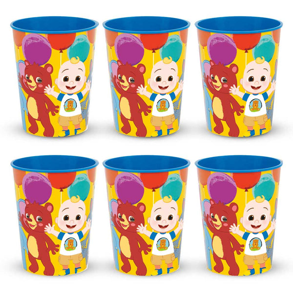16. oz COCOMELON PLASTIC STADIUM CUPS (6 PK) - LA Balloons