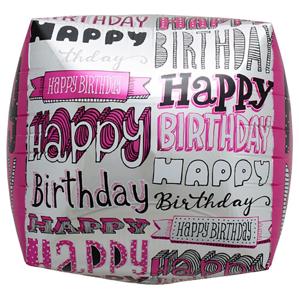 17 inch CUBE - HAPPY BIRTHDAY DOODLES