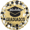 17 inch FELICIDADES GRADUADOS CIRCLES & DOTS - LA Balloons