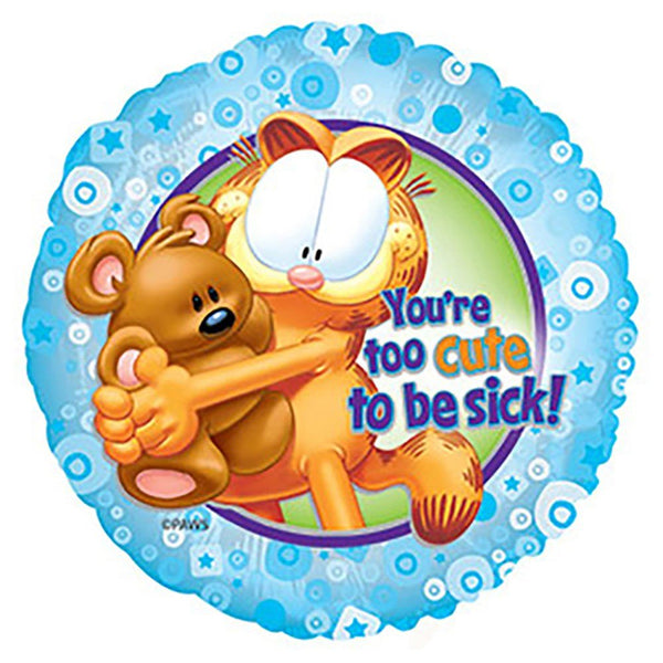 17 inch GARFIELD TOO CUTE TO BE SICK - LA Balloons