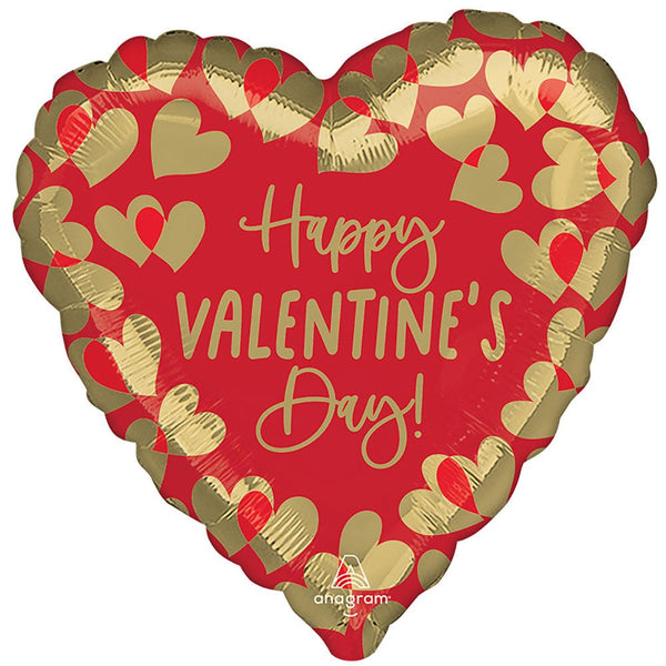 17 inch GOLDEN HAPPY VALENTINE'S DAY - LA Balloons