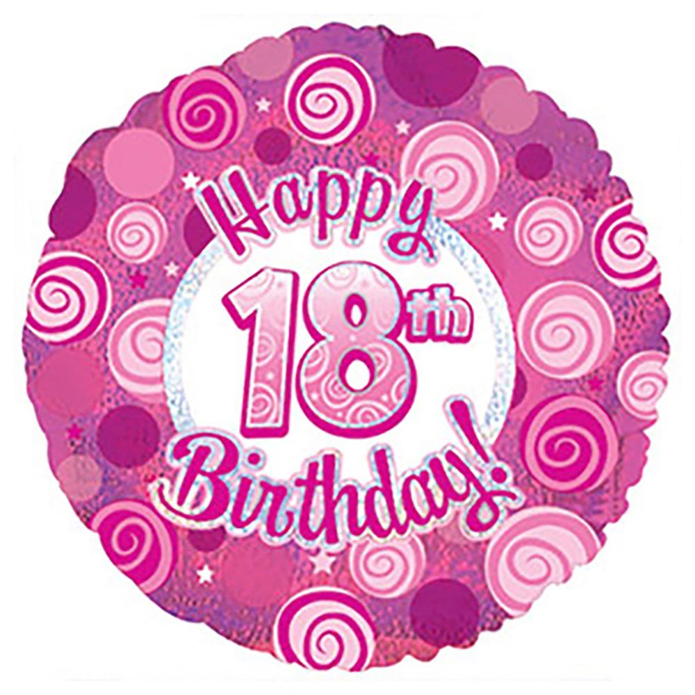 17 inch HAPPY 18 BIRTHDAY PINK DAZZLEOONS