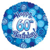 17 inch HAPPY 60 BIRTHDAY BLUE DAZZLEOONS - LA Balloons
