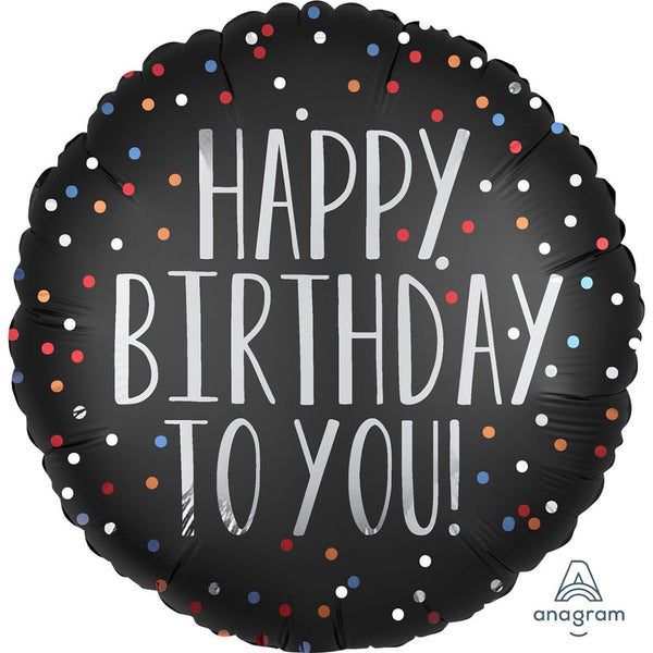 17 inch HAPPY BIRTHDAY TO YOU SATIN DOTS - LA Balloons