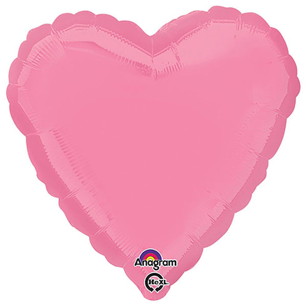 17 inch HEART - BRIGHT BUBBLE GUM PINK - LA Balloons