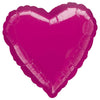 17 inch HEART - METALLIC FUCHSIA - LA Balloons