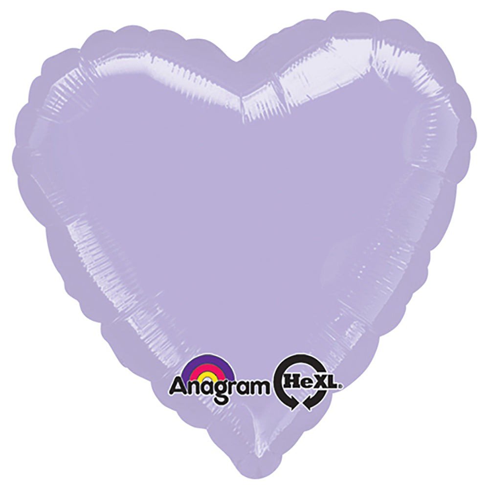 17 inch HEART - METALLIC PEARL PASTEL LILAC