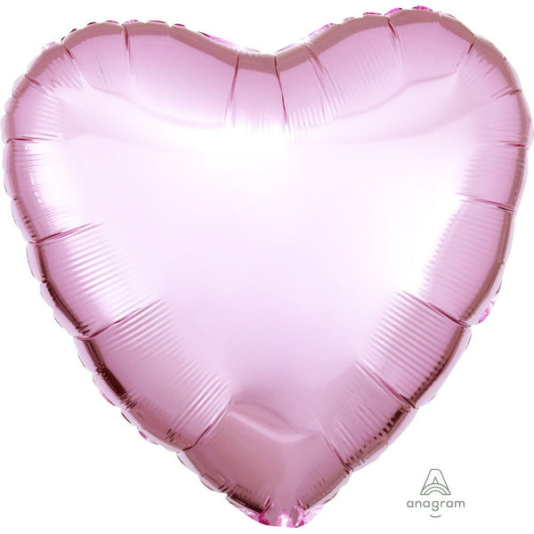 17 inch HEART - METALLIC PEARL PASTEL PINK - LA Balloons