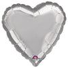17 inch HEART - METALLIC SILVER - LA Balloons