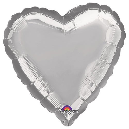17 inch HEART - METALLIC SILVER