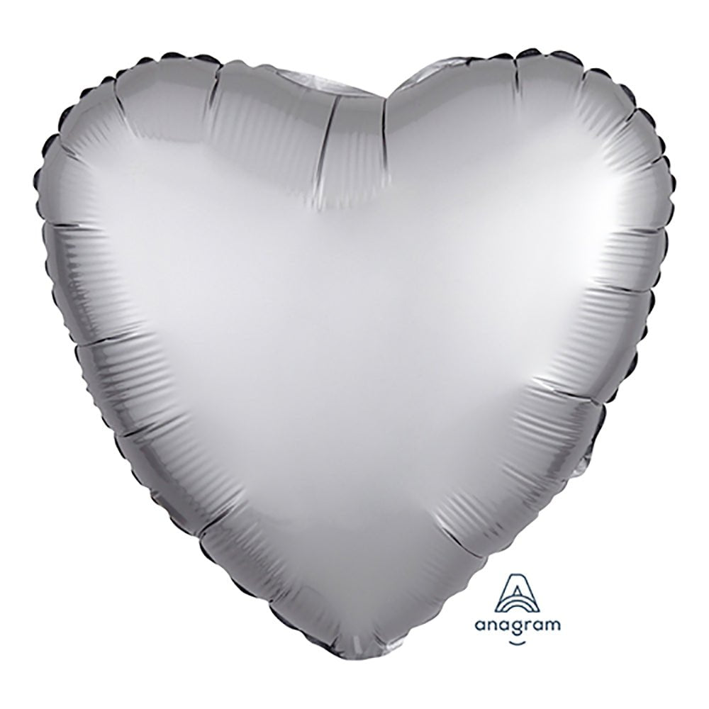 17 inch HEART - SATIN LUXE PLATINUM