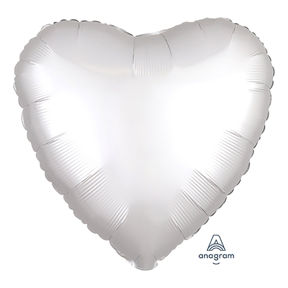 17 inch HEART - SATIN LUXE WHITE SATIN