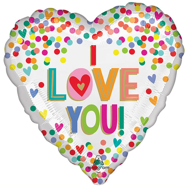 17 inch I LOVE YOU RAINBOW DOTS - LA Balloons