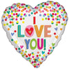 17 inch I LOVE YOU RAINBOW DOTS - LA Balloons