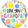 17 inch LOVE YOU GRANDPA HAPPY FACES - LA Balloons