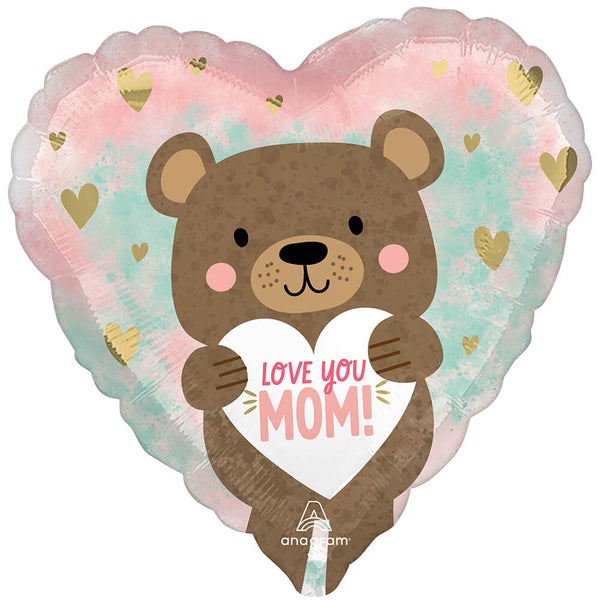 17 inch LOVE YOU MOM BEAR - LA Balloons