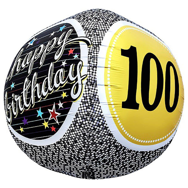 17 inch SPHERE - 100TH BIRTHDAY MILESTONE - LA Balloons
