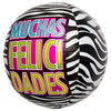 17 inch SPHERE - FELICIDADES ZEBRA - LA Balloons