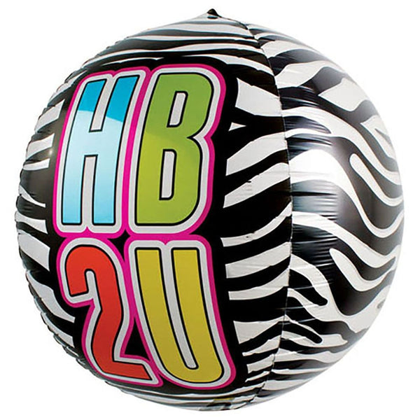 17 inch SPHERE - HAPPY BIRTHDAY SALE ZEBRA - LA Balloons