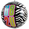 17 inch SPHERE - HAPPY BIRTHDAY SALE ZEBRA - LA Balloons