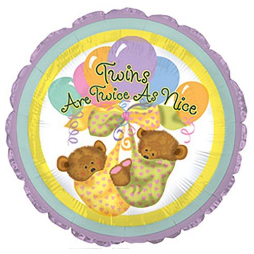 17 inch TWICE AS NICE BABY BEARS - LA Balloons