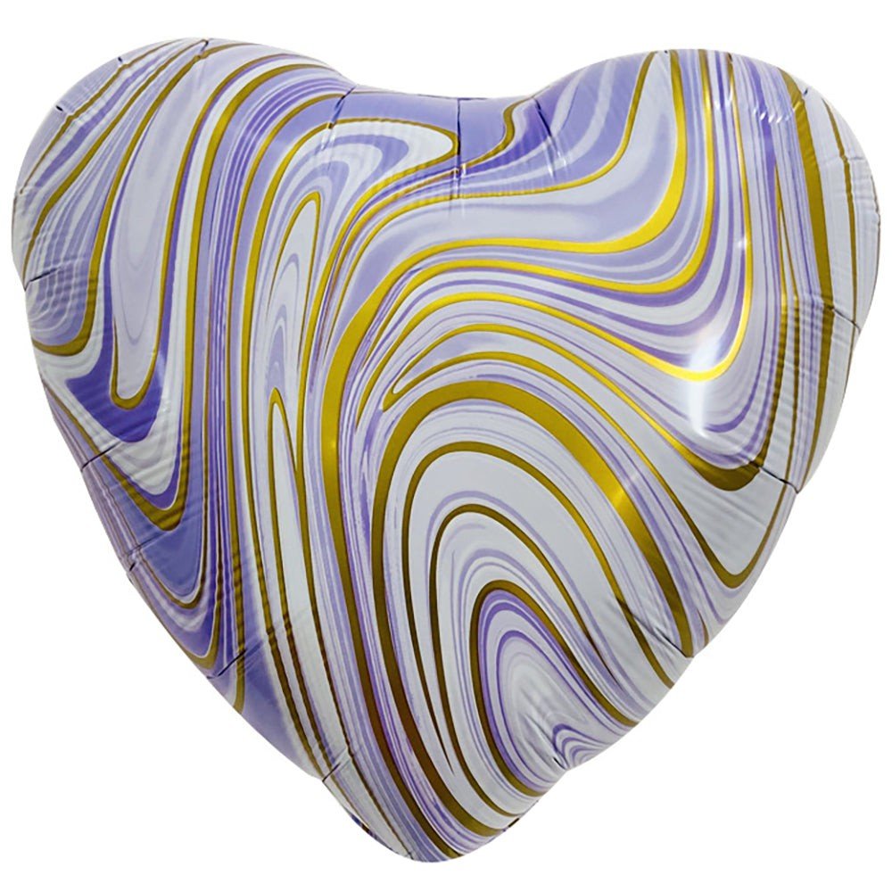 18 inch AGATE HEART - PURPLE & GOLD