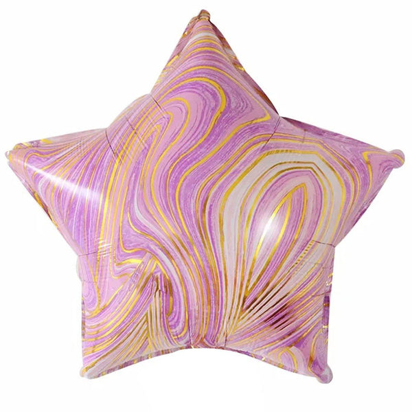 18 inch AGATE STAR - PINK & GOLD - LA Balloons