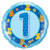 18 inch AGE 1 BLUE TEDDIES - LA Balloons