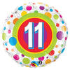 18 inch AGE 11 COLORFUL DOTS - LA Balloons