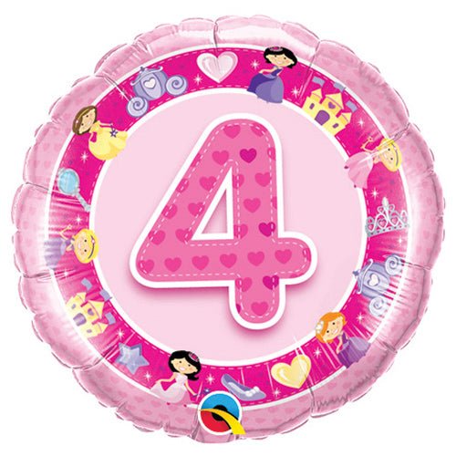 18 inch AGE 4 PINK PRINCESS - LA Balloons