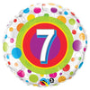 18 inch AGE 7 COLORFUL DOTS - LA Balloons