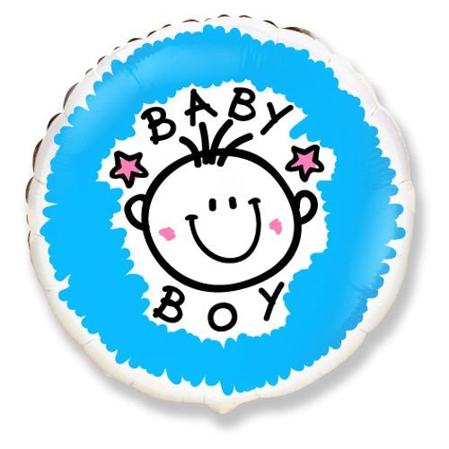 18 inch BABY BOY FACE - LA Balloons
