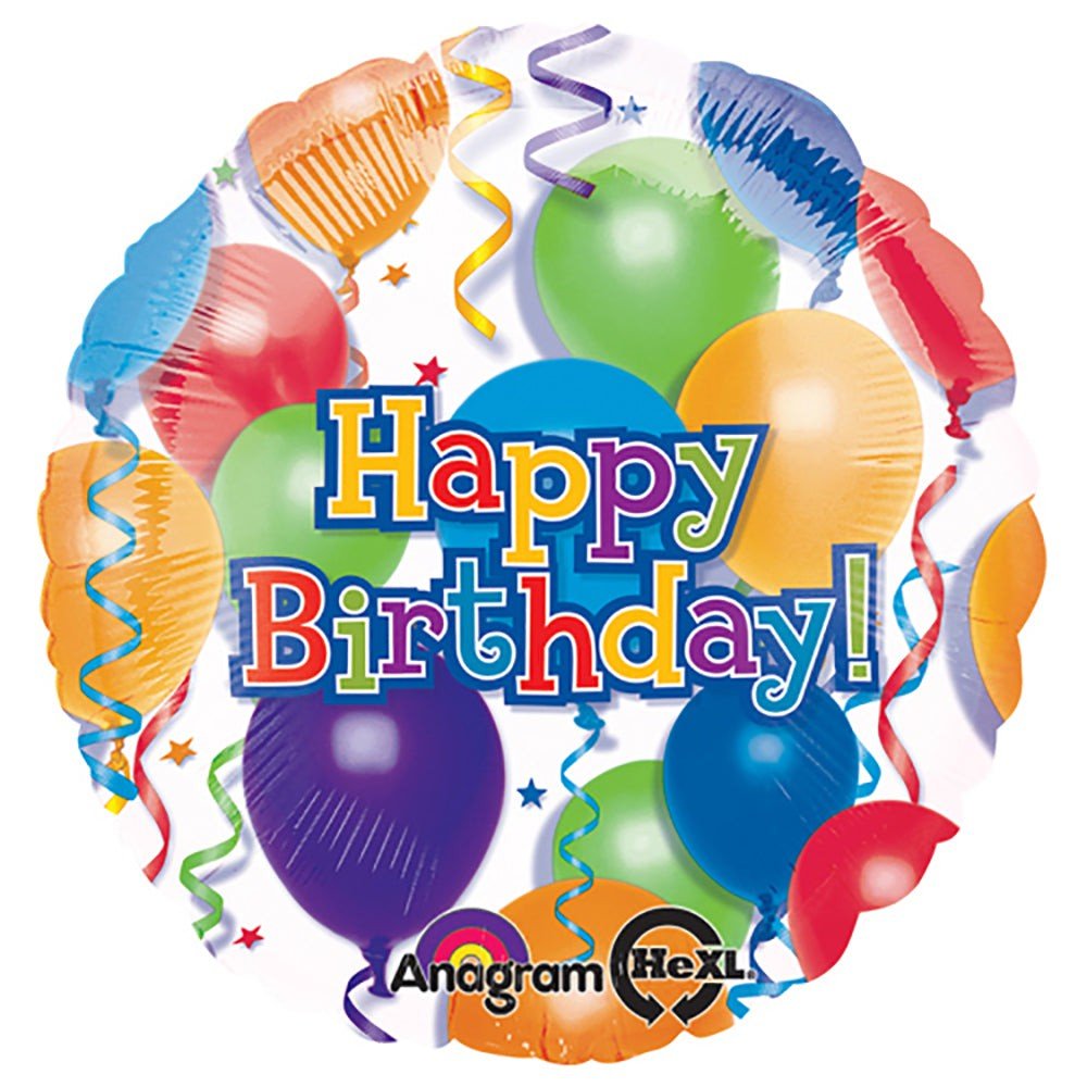 18 inch BALLOONS N STARS HAPPY BIRTHDAY