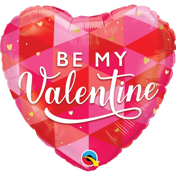 18 inch BE MY VALENTINE GEOMETRIC - LA Balloons