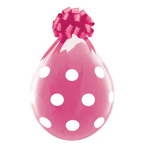 18 inch BIG POLKA DOTS - DIAMOND CLEAR NECK-UP