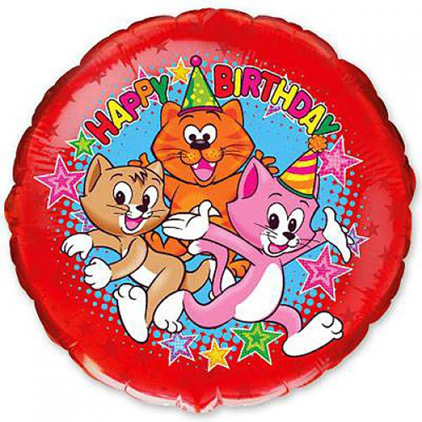 18 inch BIRTHDAY CATS CELEBRATION - LA Balloons