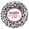 18 inch BIRTHDAY ELEGANT DAMASK - LA Balloons
